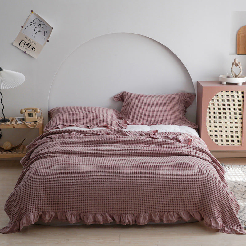 Waffle Plaid Blankets for Bed Sofa Throws Cotton Yarn Towel Blanket Air Conditioning Quilt Bedspread