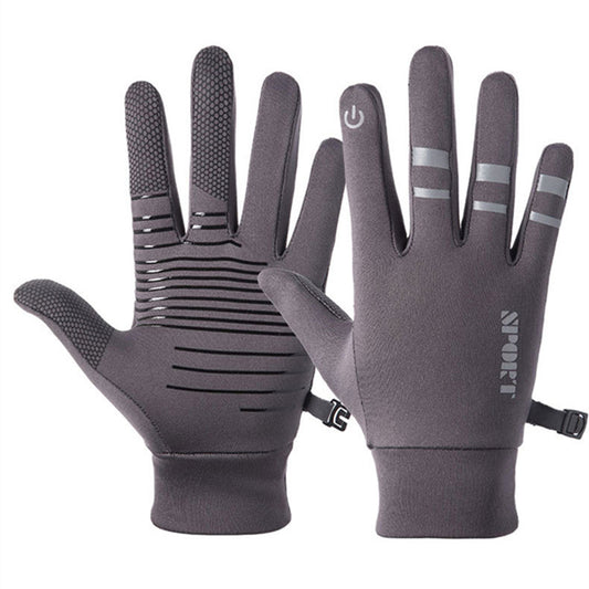 Reflective Velvet Warm Gloves For Men