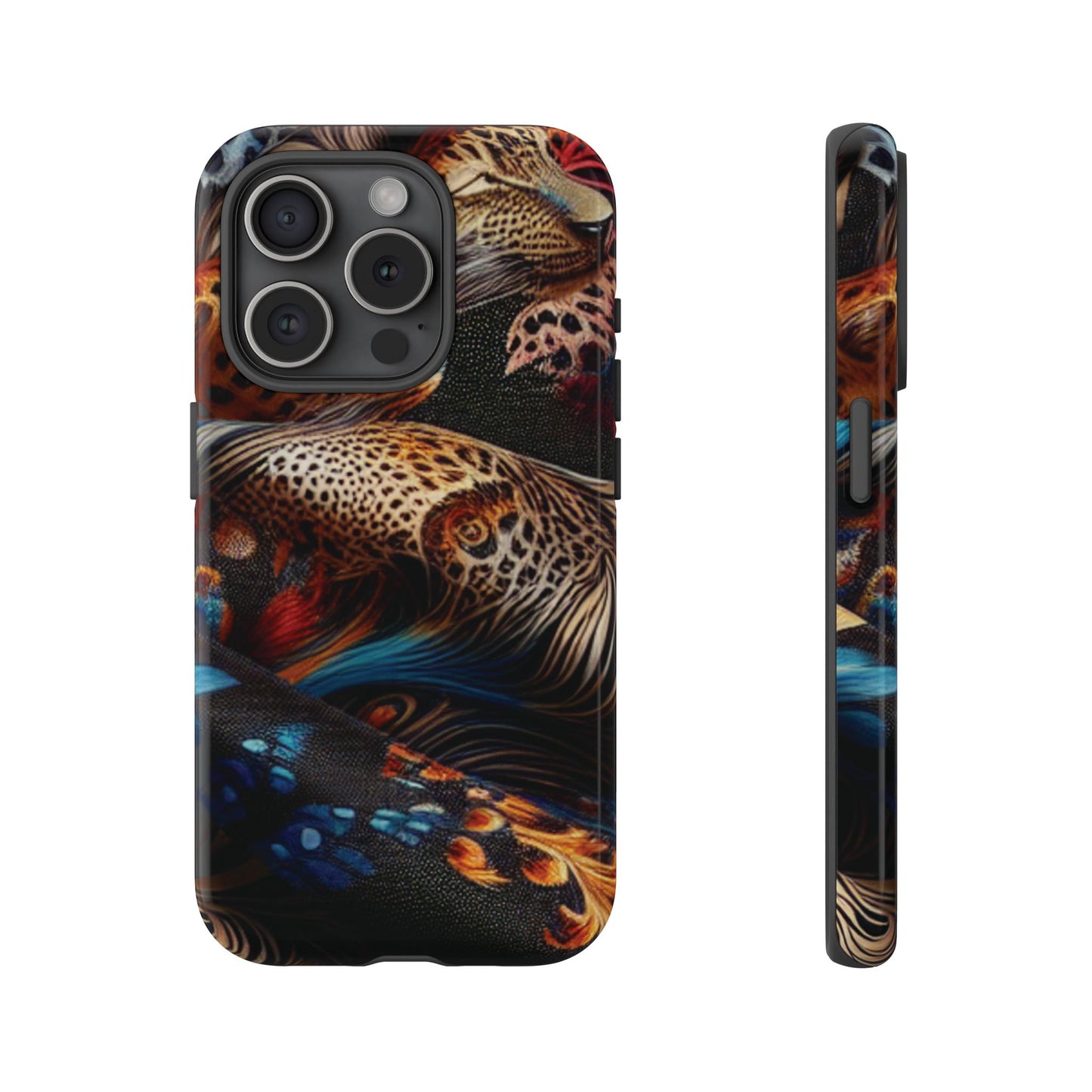 Stylish Tough Phone Case with Elegant Black and Gold Design