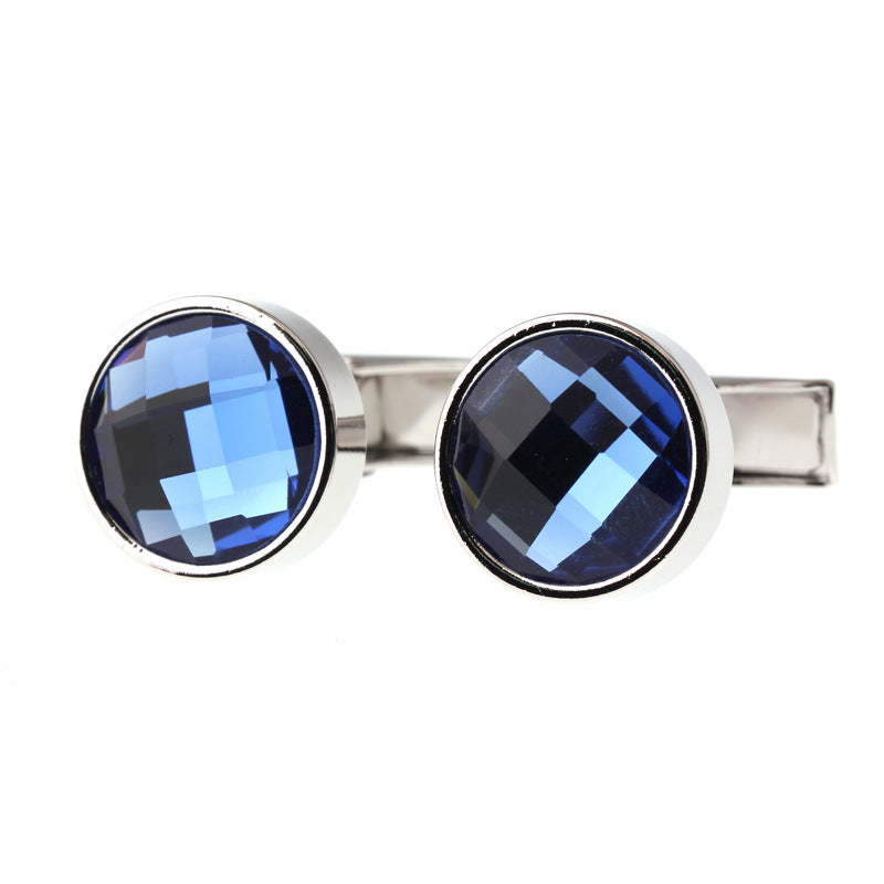 Men's Exquisite Blue Crystal Cufflinks