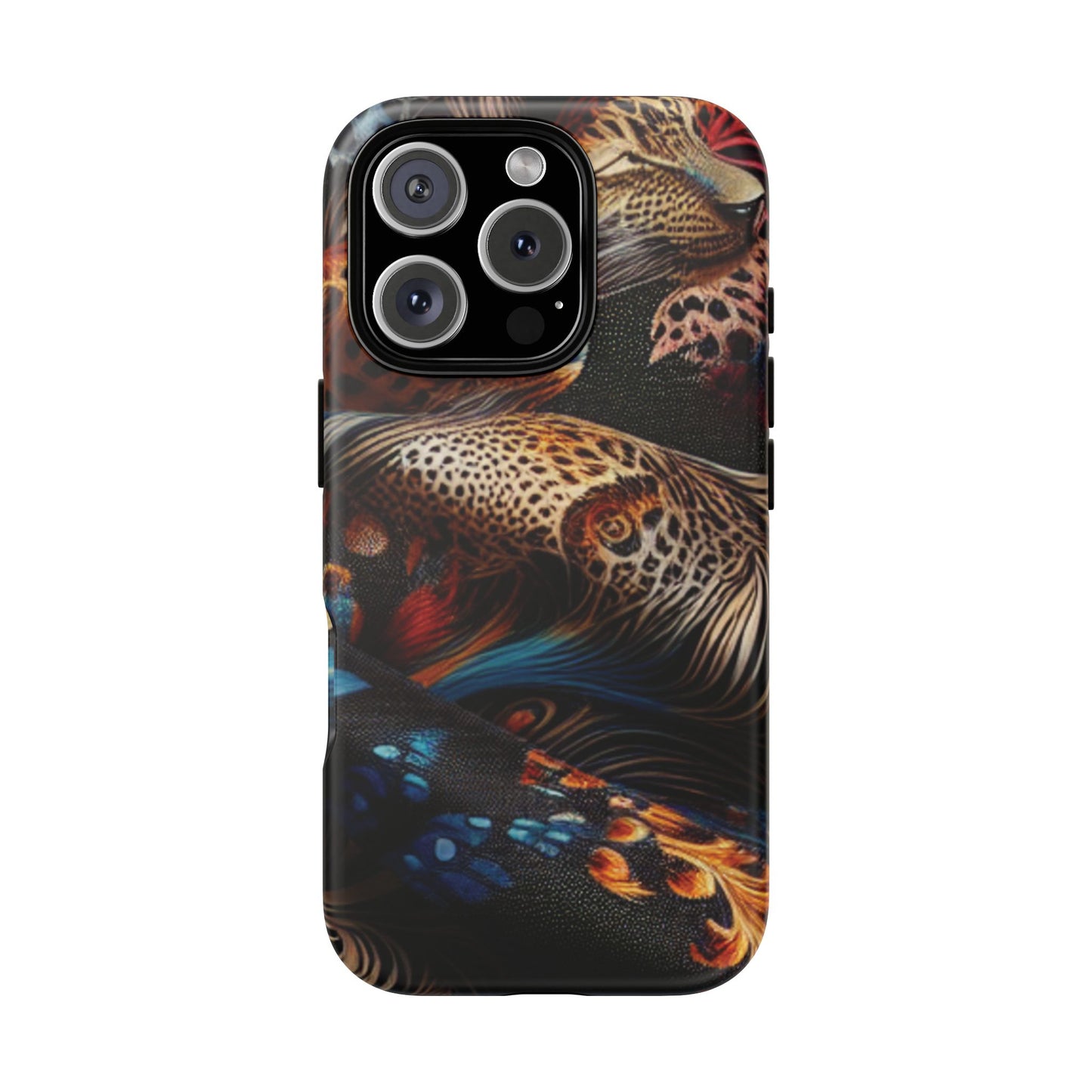 Stylish Tough Phone Case with Elegant Black and Gold Design