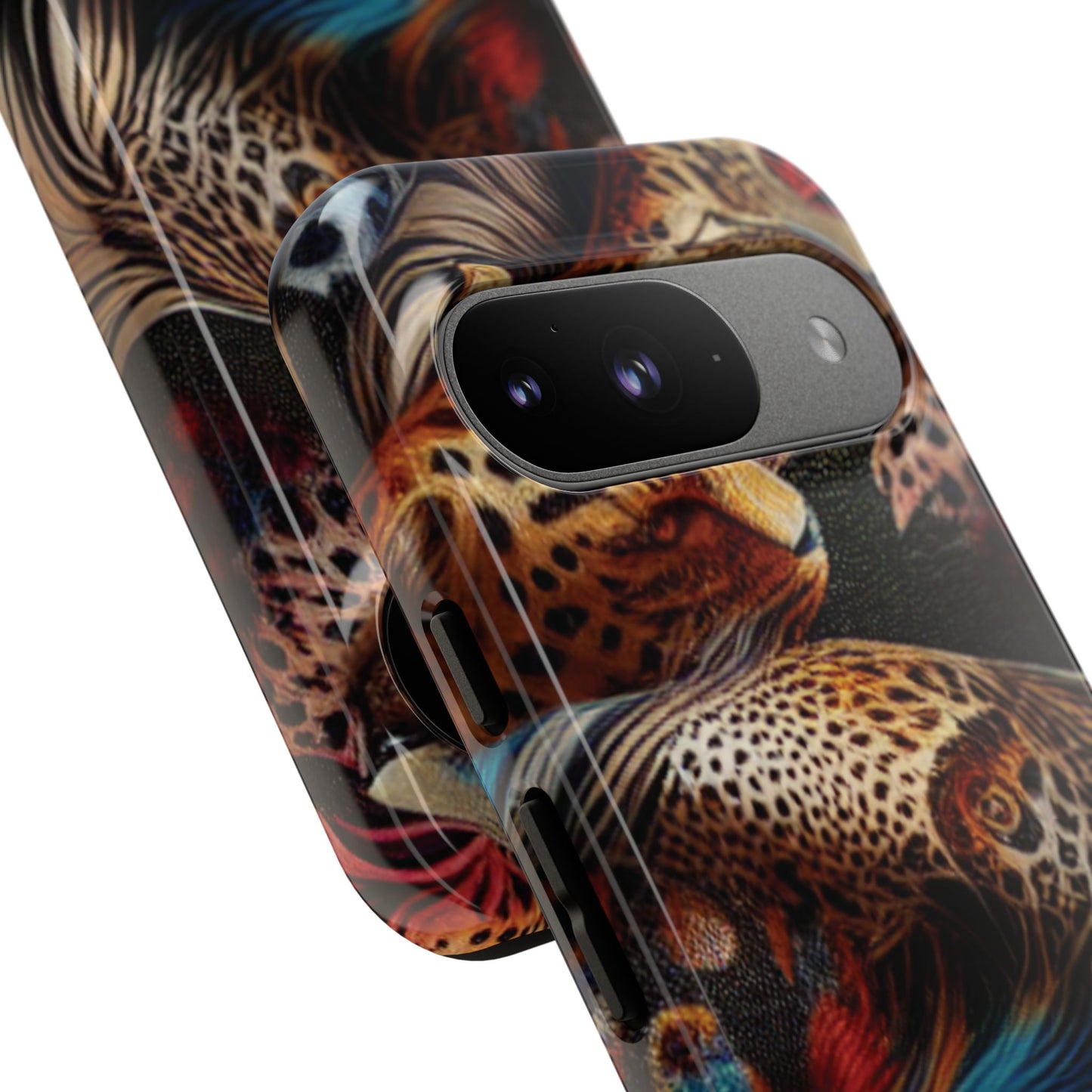 Stylish Tough Phone Case with Elegant Black and Gold Design