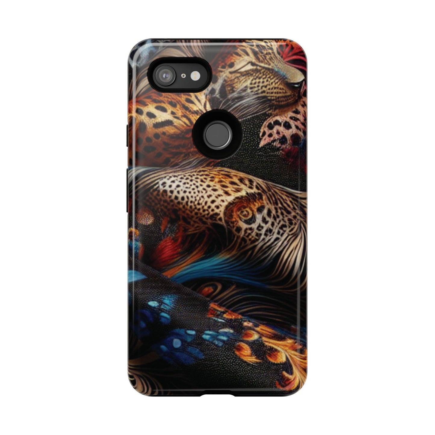 Stylish Tough Phone Case with Elegant Black and Gold Design