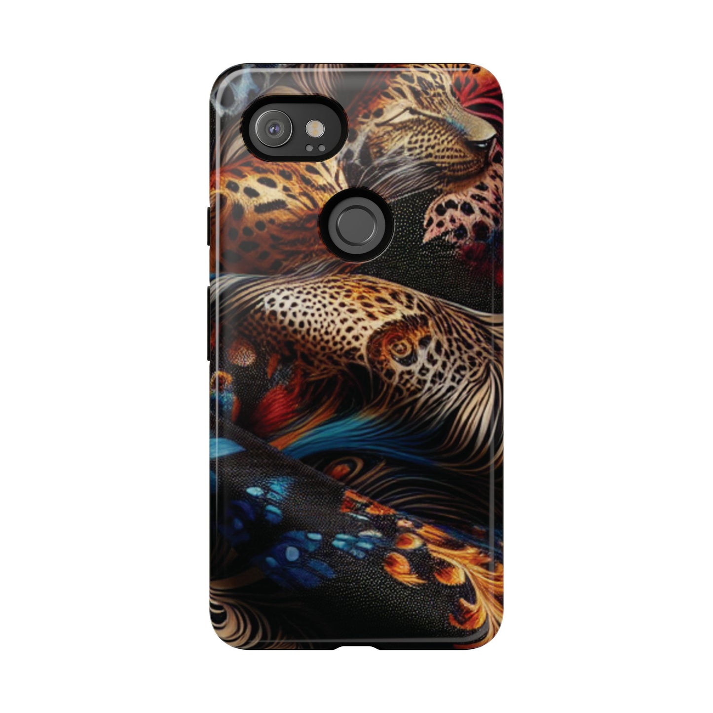Stylish Tough Phone Case with Elegant Black and Gold Design