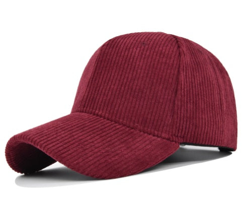 Versatile Curved Brim Corduroy Hat