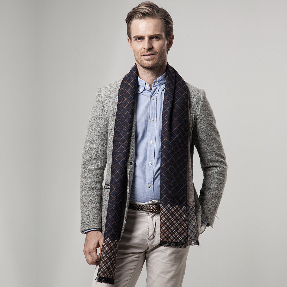 Classic Plaid Casual Warm Scarf For Men