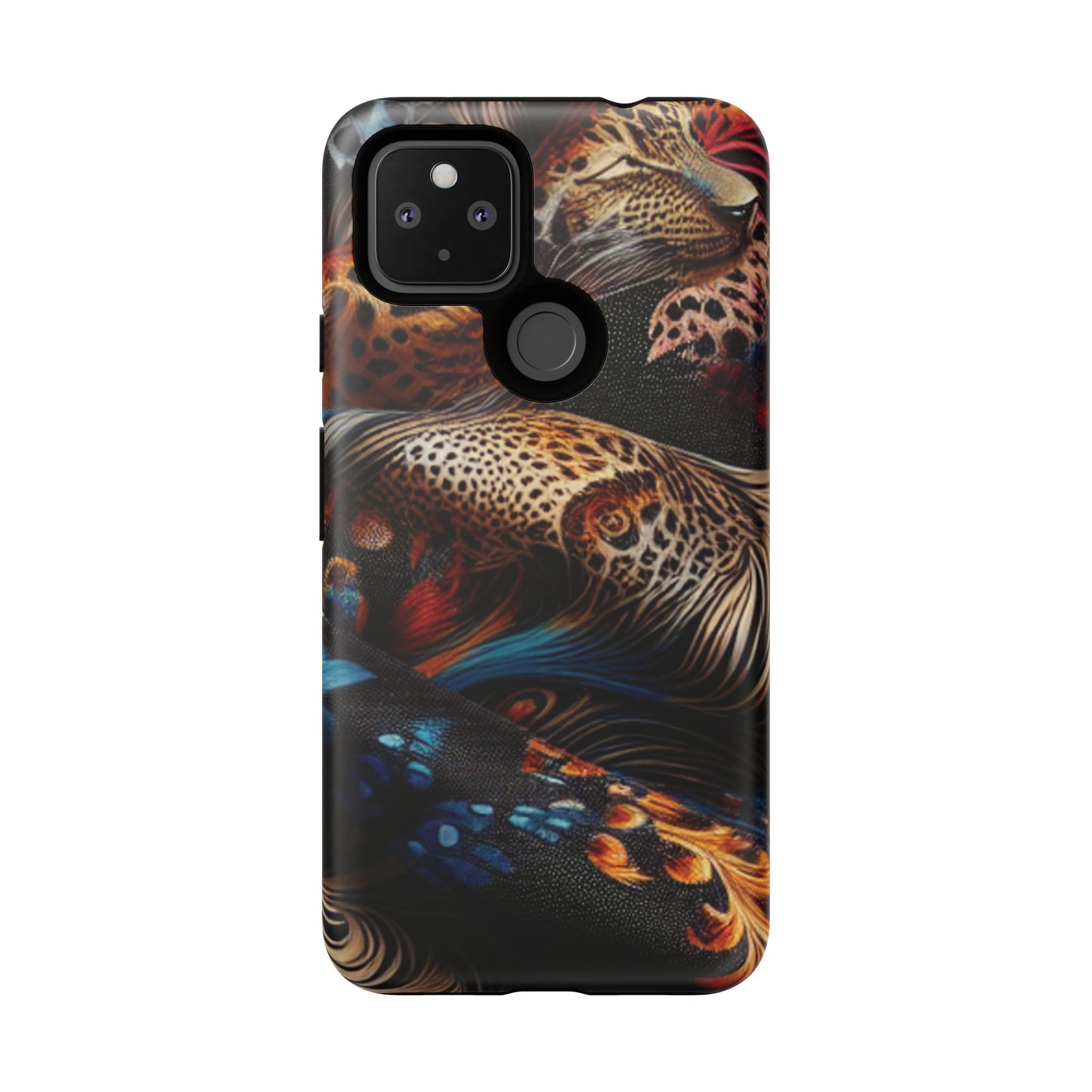 Stylish Tough Phone Case with Elegant Black and Gold Design