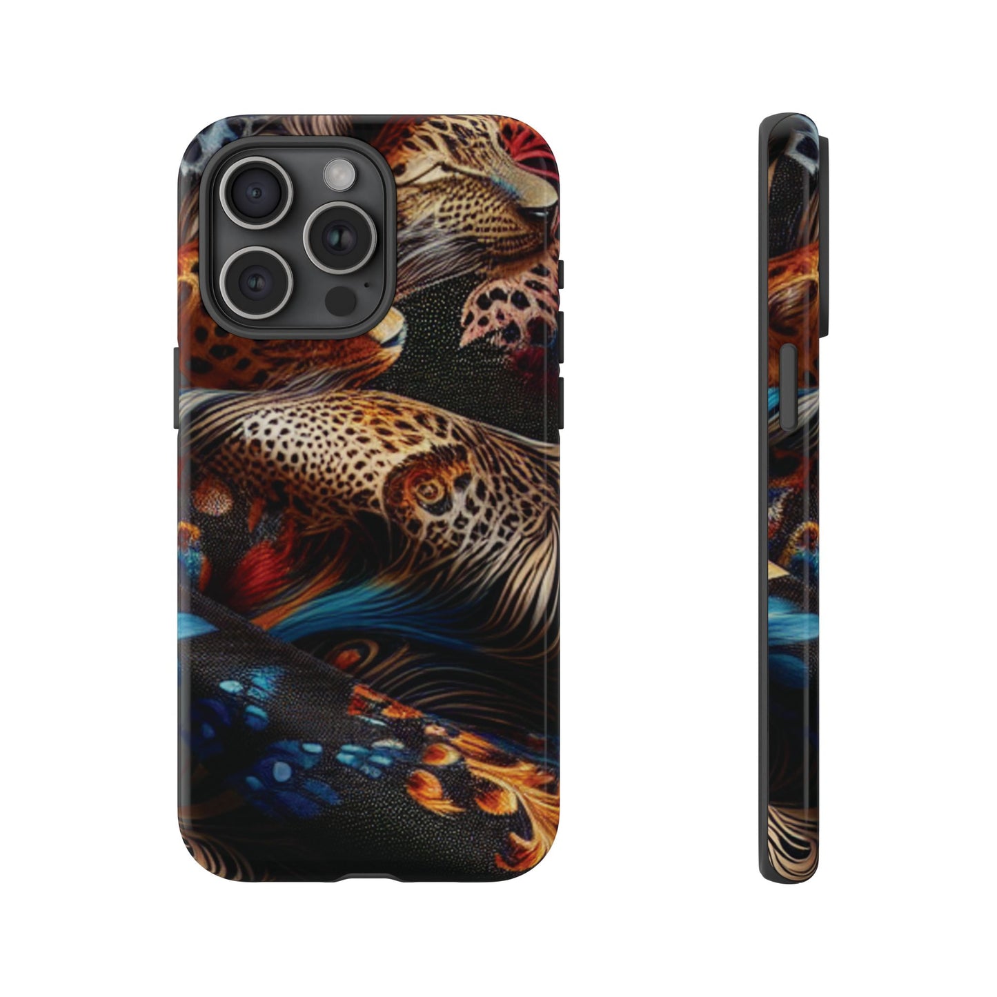 Stylish Tough Phone Case with Elegant Black and Gold Design