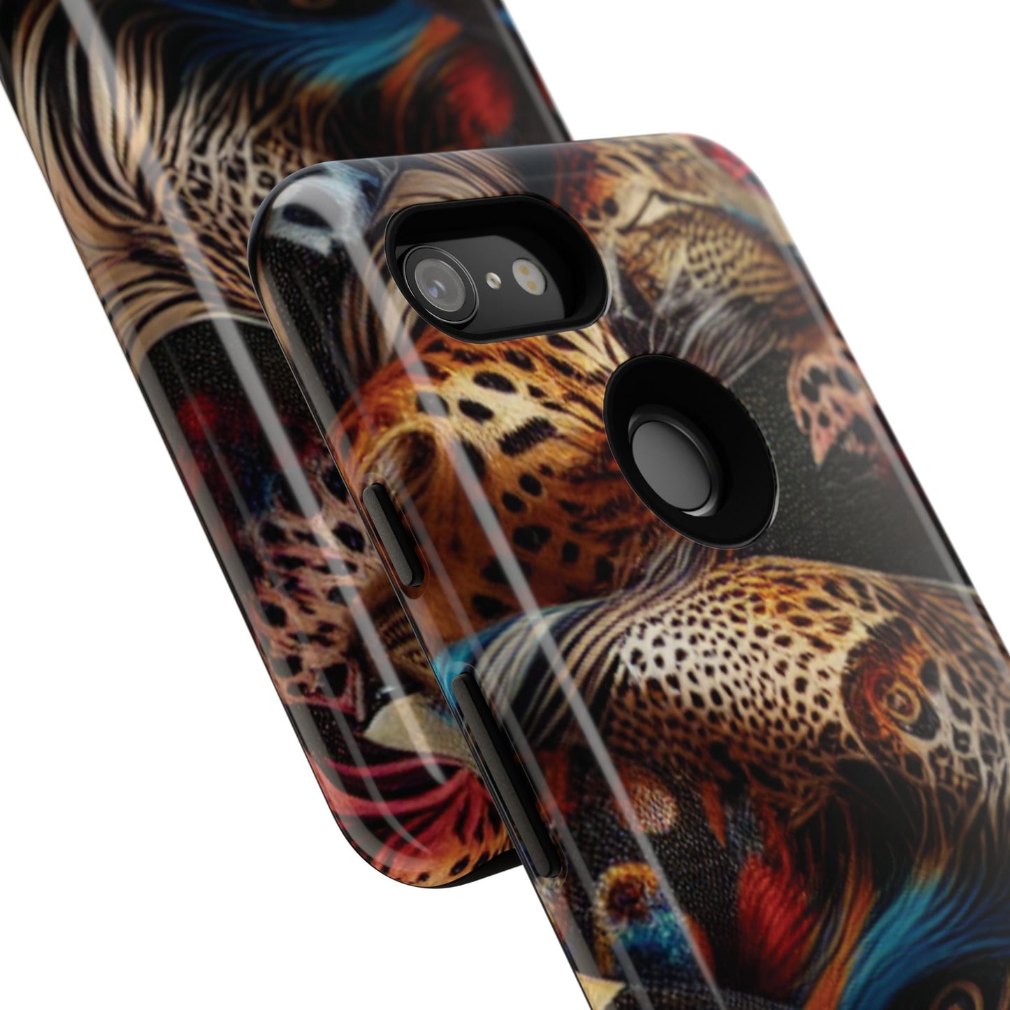 Stylish Tough Phone Case with Elegant Black and Gold Design