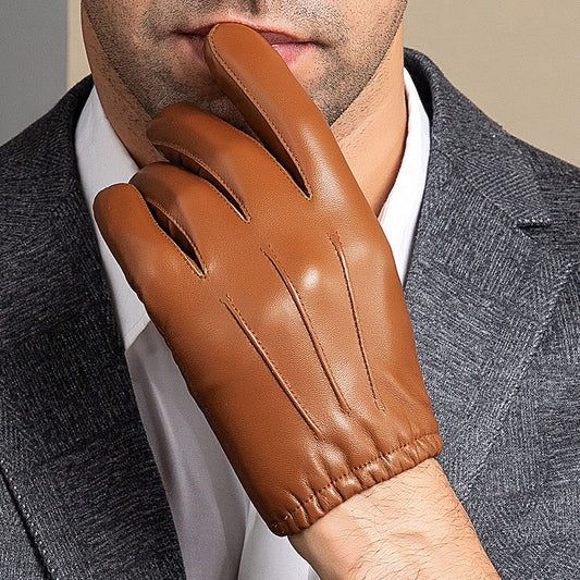 Genuine Sheep Skin Fleece Lined Gloves For Men