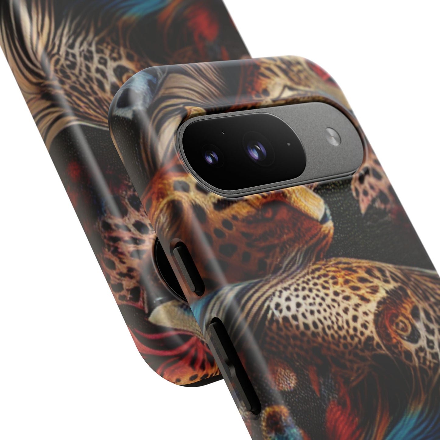 Stylish Tough Phone Case with Elegant Black and Gold Design
