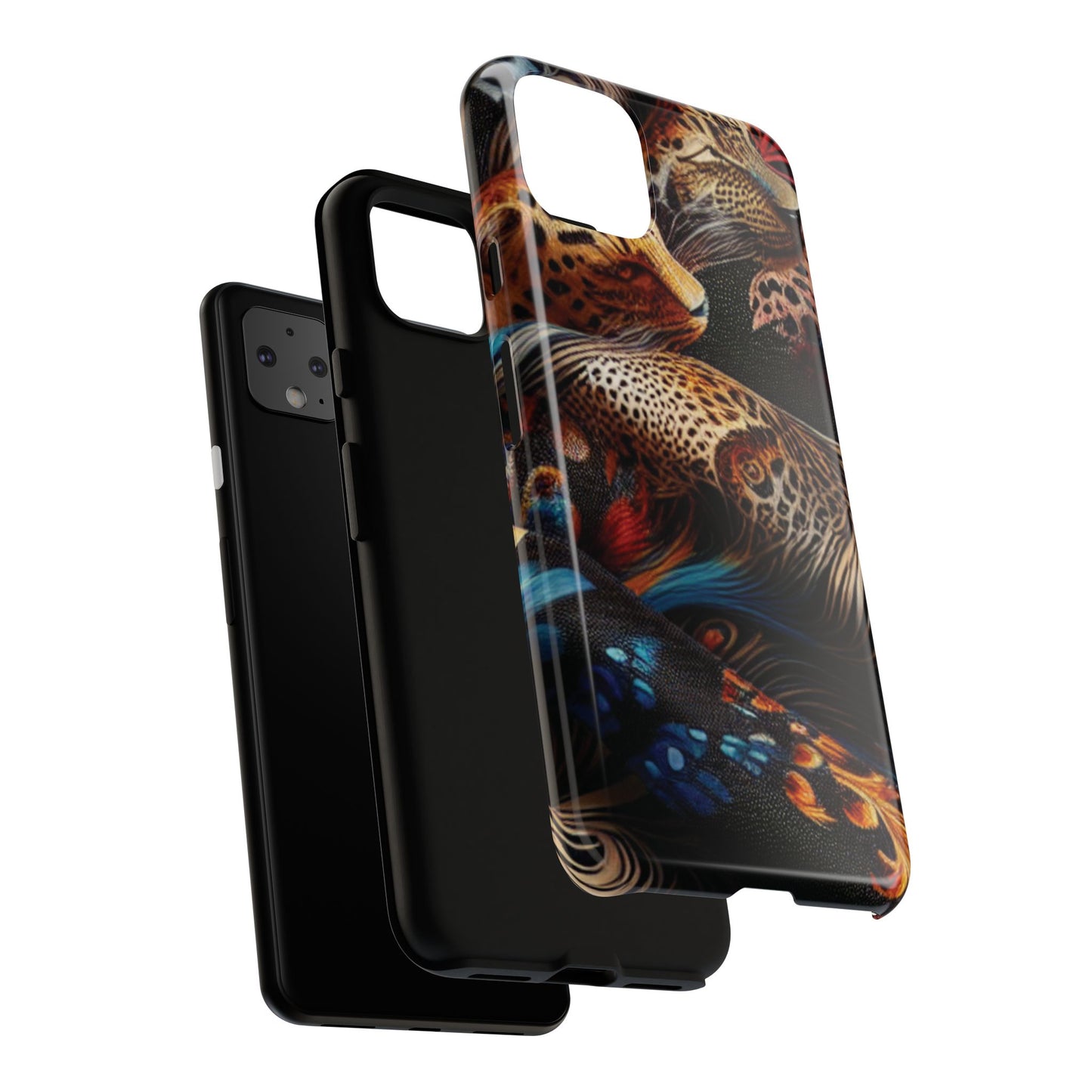 Stylish Tough Phone Case with Elegant Black and Gold Design