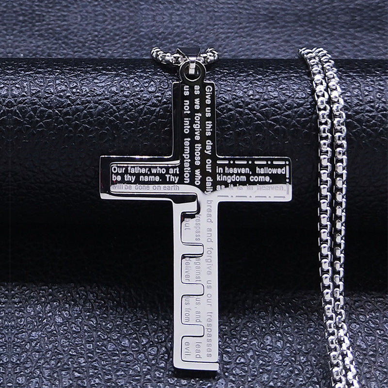 Stainless Steel Cross Necklace For Men by GJG Denim