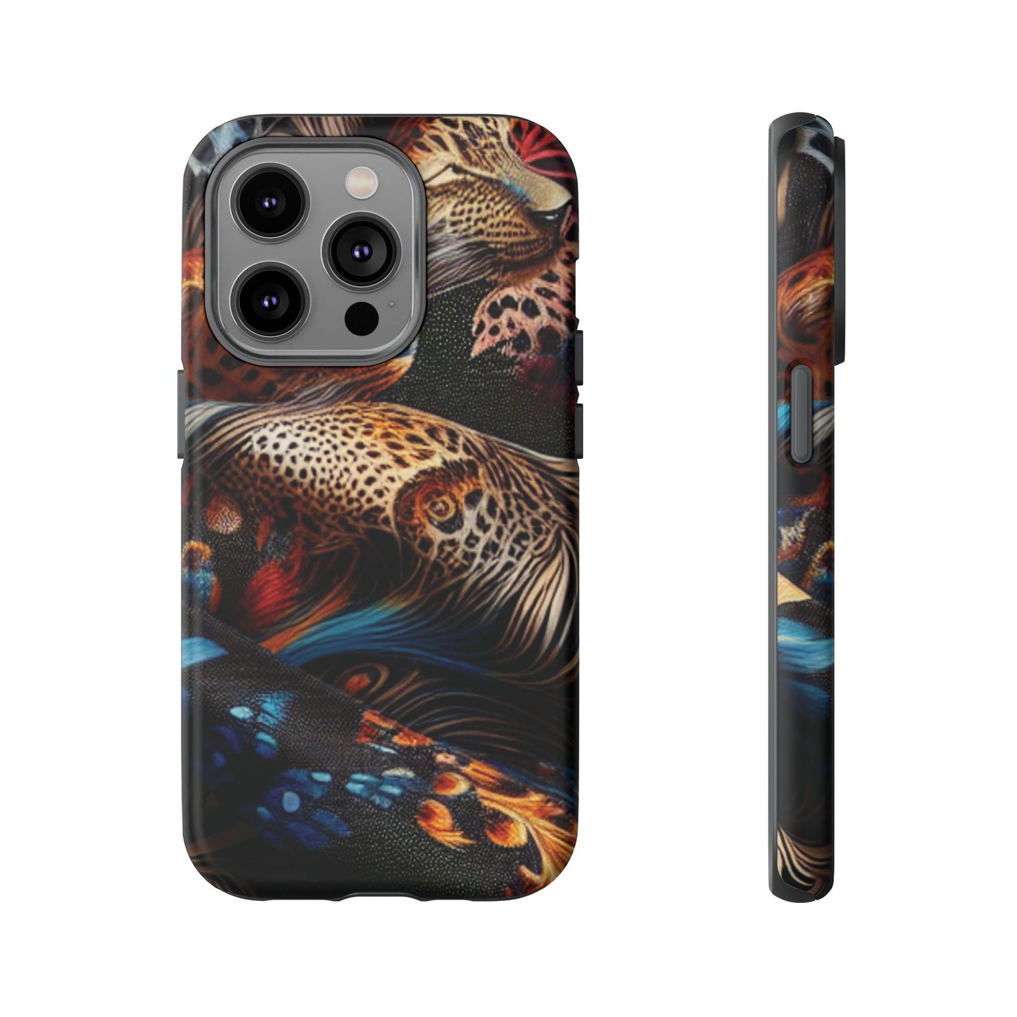 Stylish Tough Phone Case with Elegant Black and Gold Design