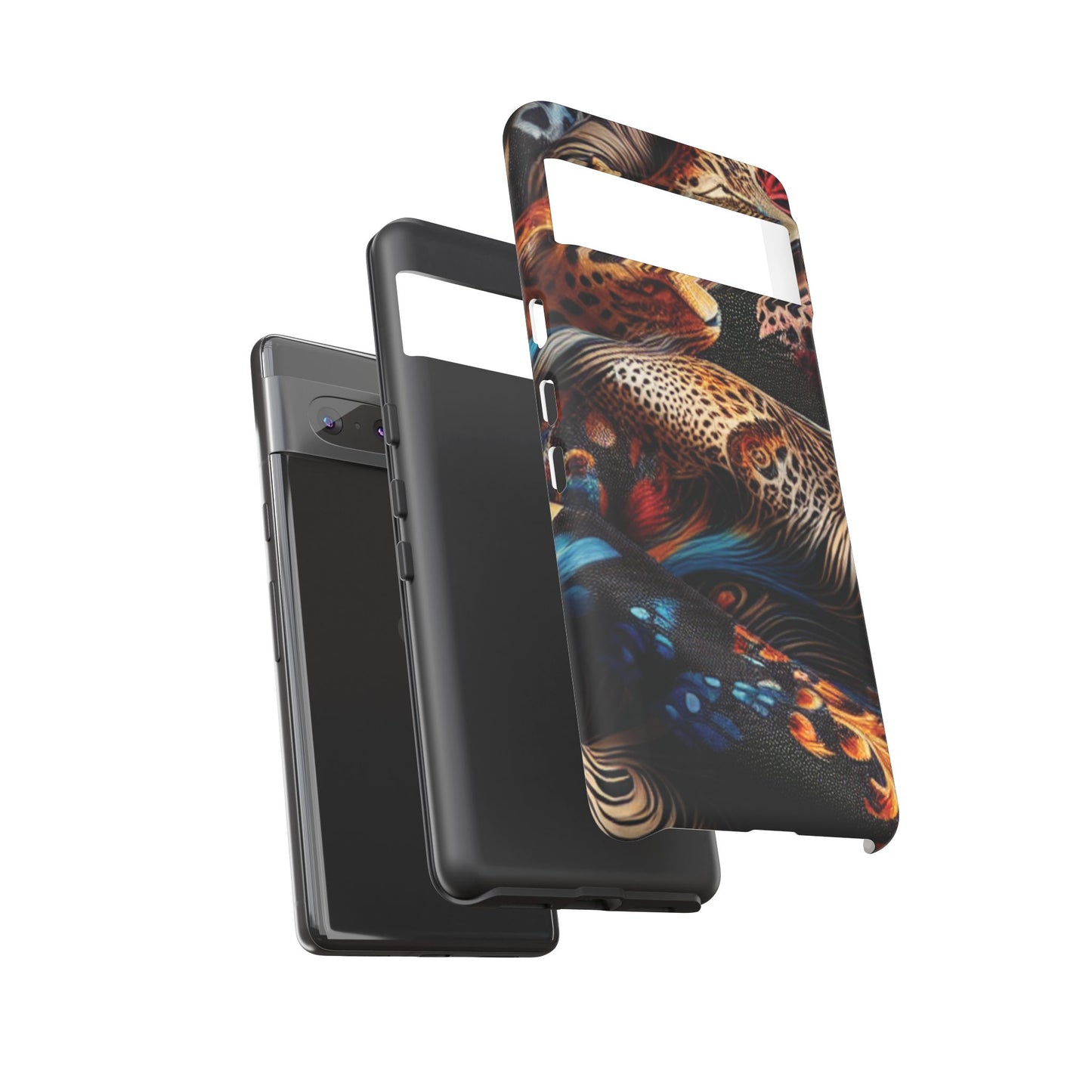 Stylish Tough Phone Case with Elegant Black and Gold Design