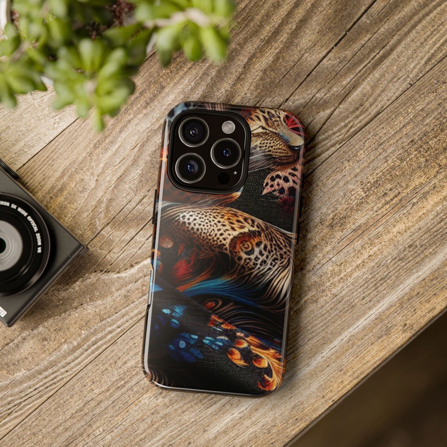 Stylish Tough Phone Case with Elegant Black and Gold Design