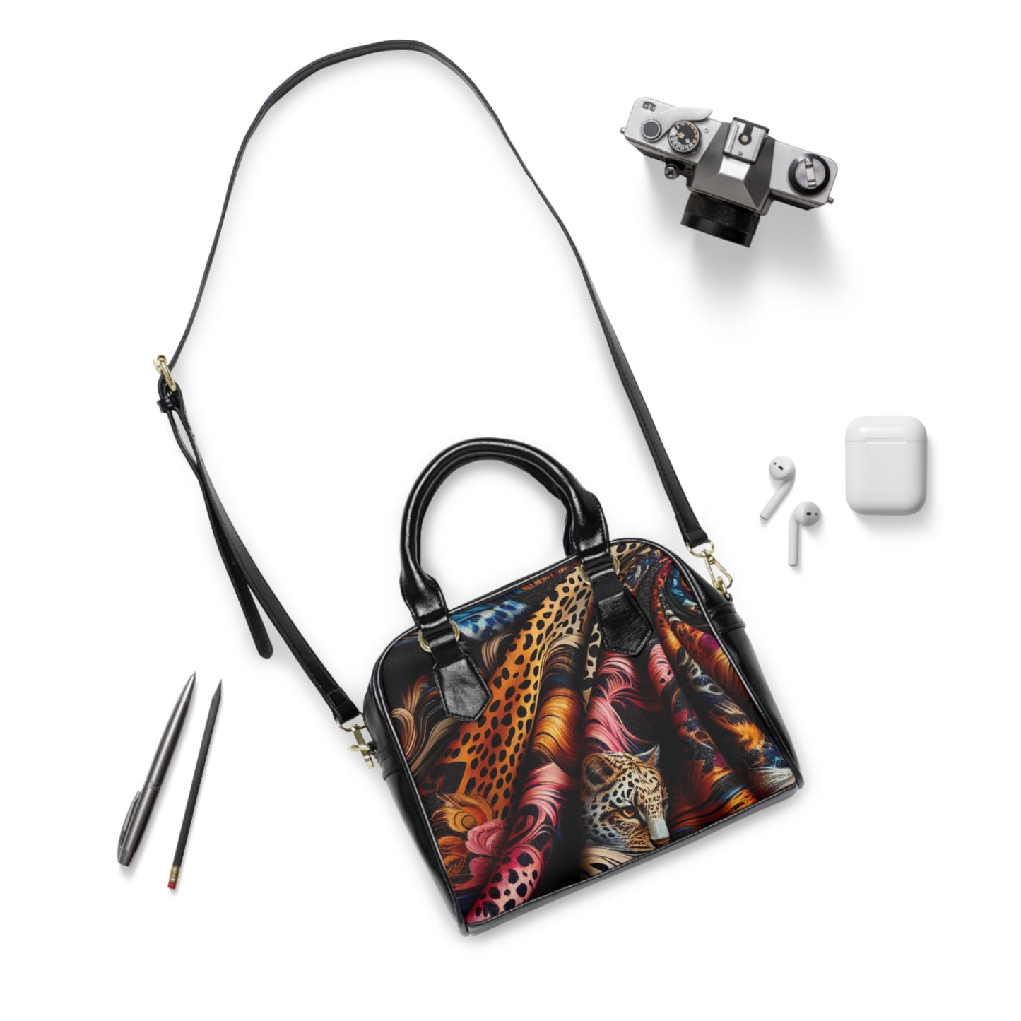 Vibrant Leopard Print Shoulder Handbag - Trendy Tote for Fashion Lovers