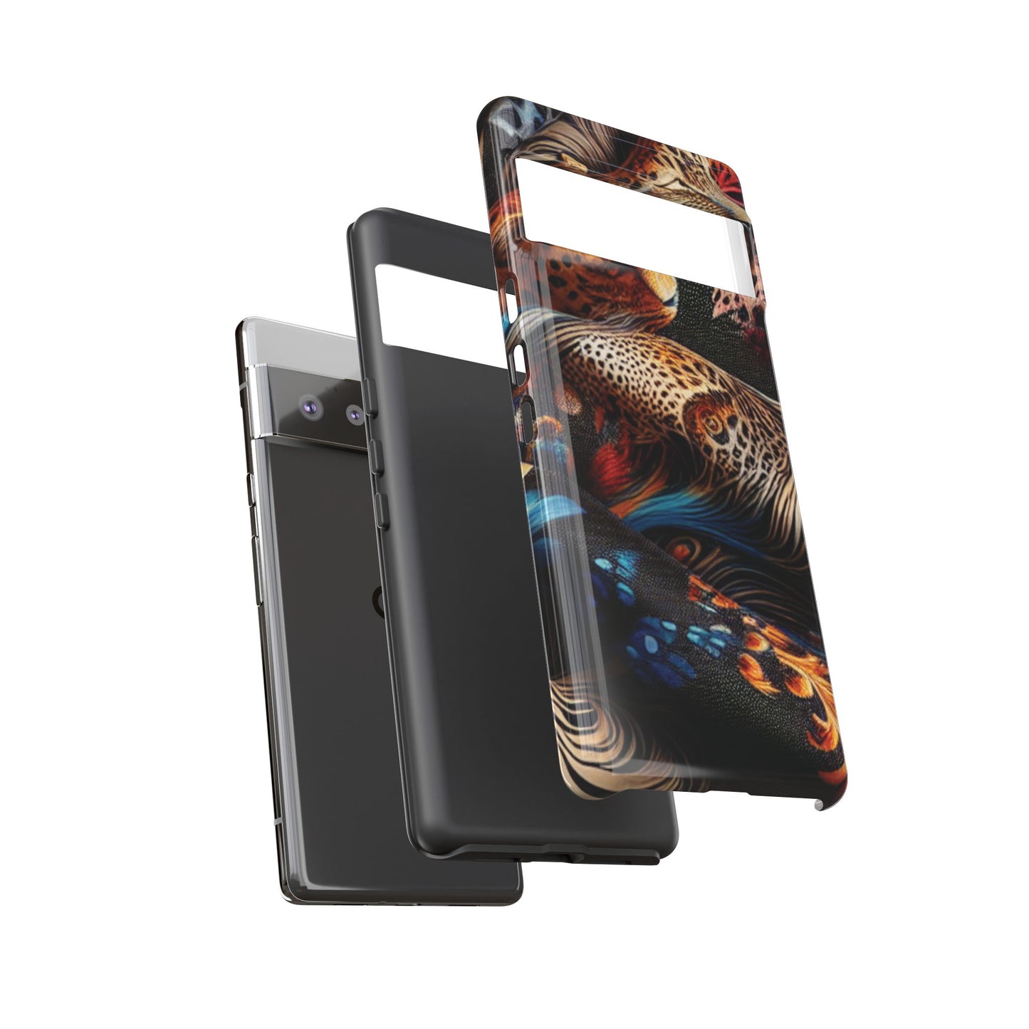 Stylish Tough Phone Case with Elegant Black and Gold Design