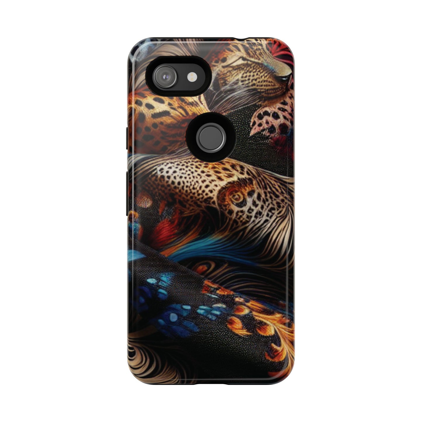 Stylish Tough Phone Case with Elegant Black and Gold Design