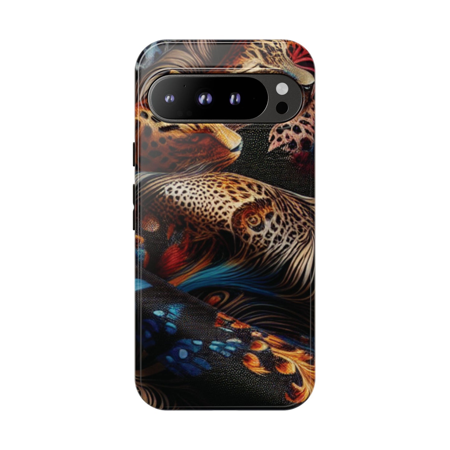 Stylish Tough Phone Case with Elegant Black and Gold Design
