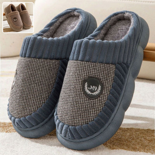 Men's Colorblock Indoor Thick-soled Fleece Sippers