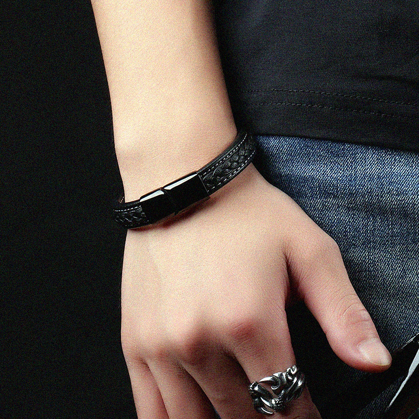 Men's Black Titanium Steel Bracelet