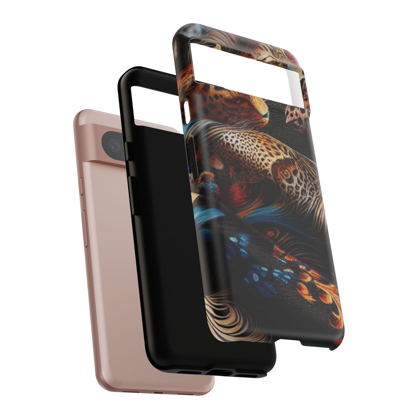 Stylish Tough Phone Case with Elegant Black and Gold Design