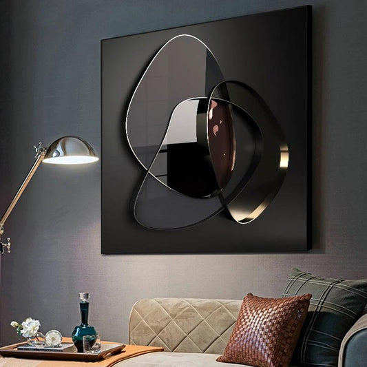 Modern Abstract 3D Metal Wall Art Canvas Painting by GJG Denim