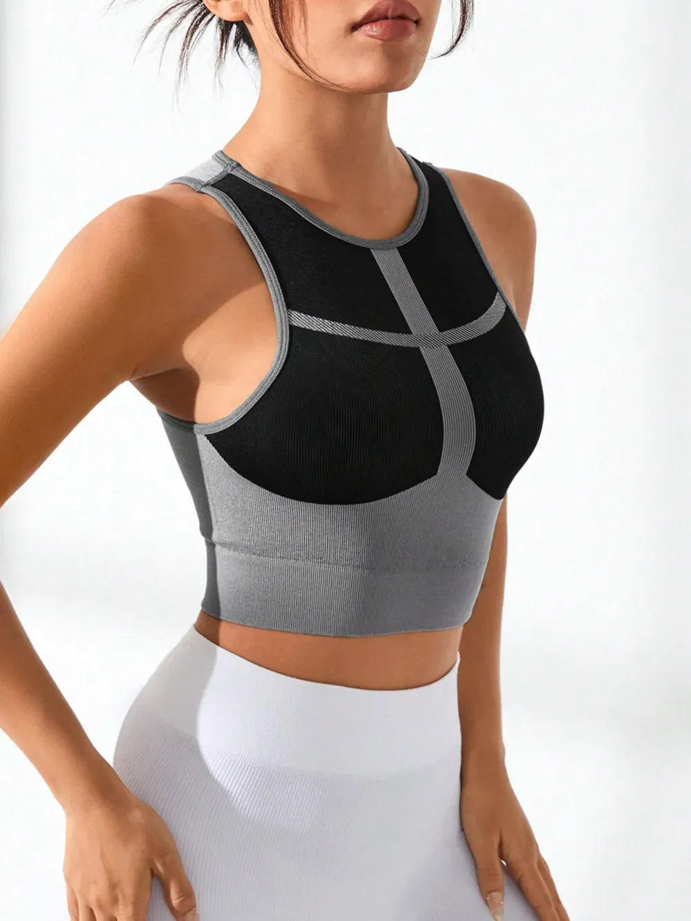 Women's Color Block Round Neck Active Tank