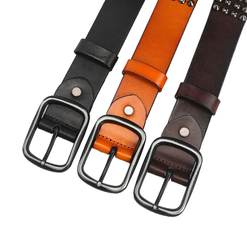 Men's Cowhide Belt Retro