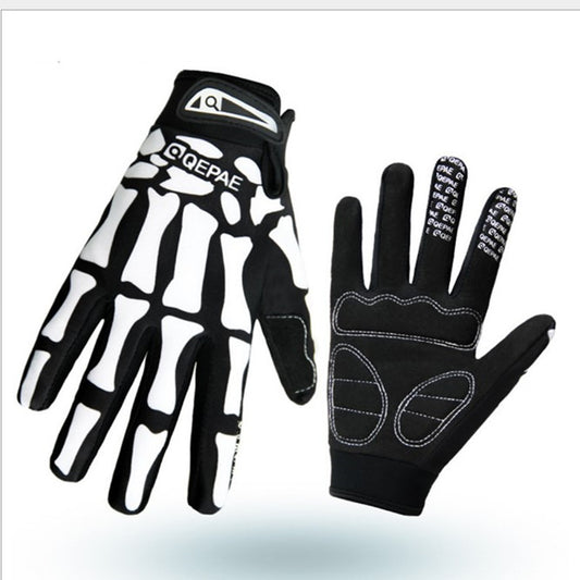 Sports Outdoor Full Finger Skull Riding Gloves For Men