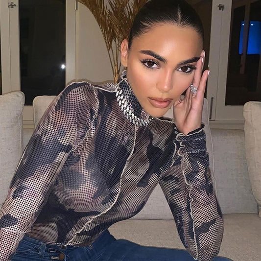 Mesh headpiece bodysuit