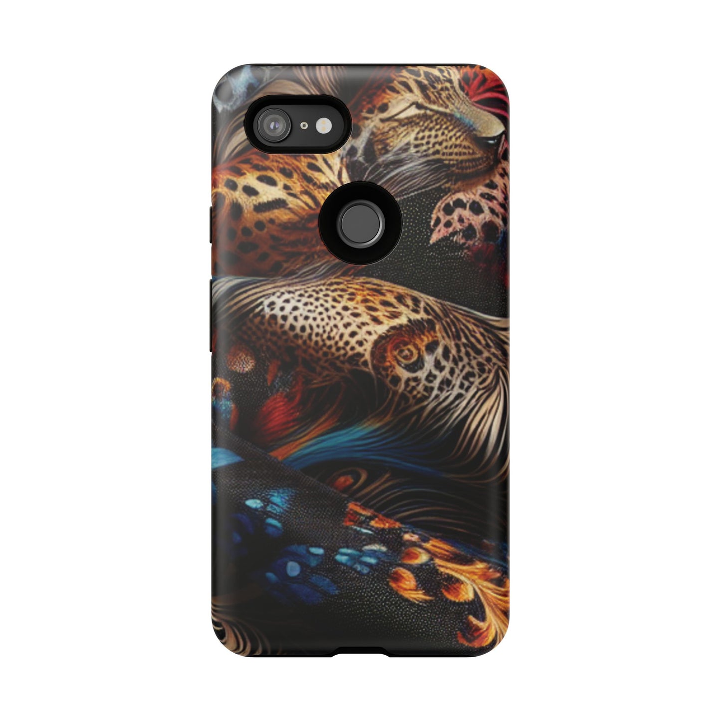 Stylish Tough Phone Case with Elegant Black and Gold Design