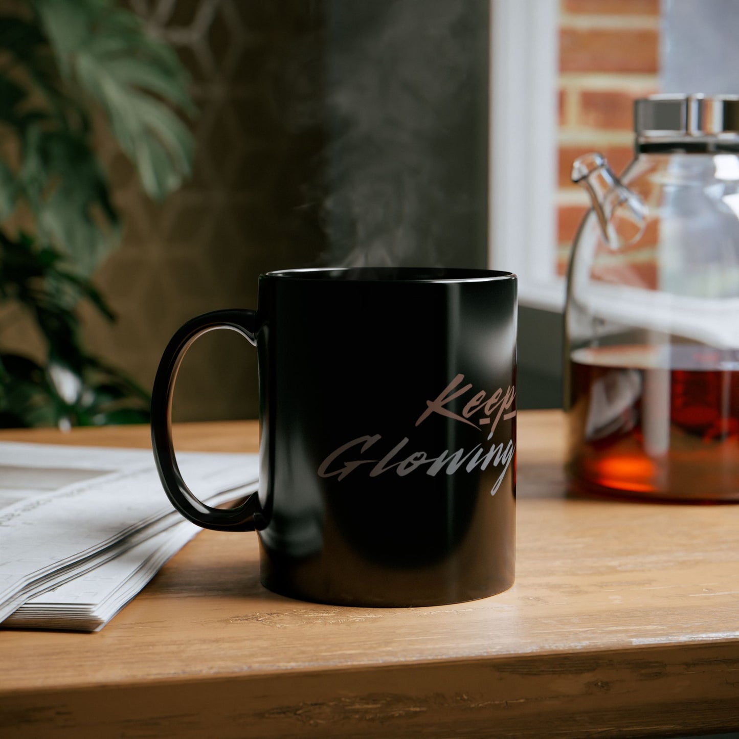 Keep Glowing Coffee Mug - Inspirational Gift, Motivational Drinkware, 11oz &