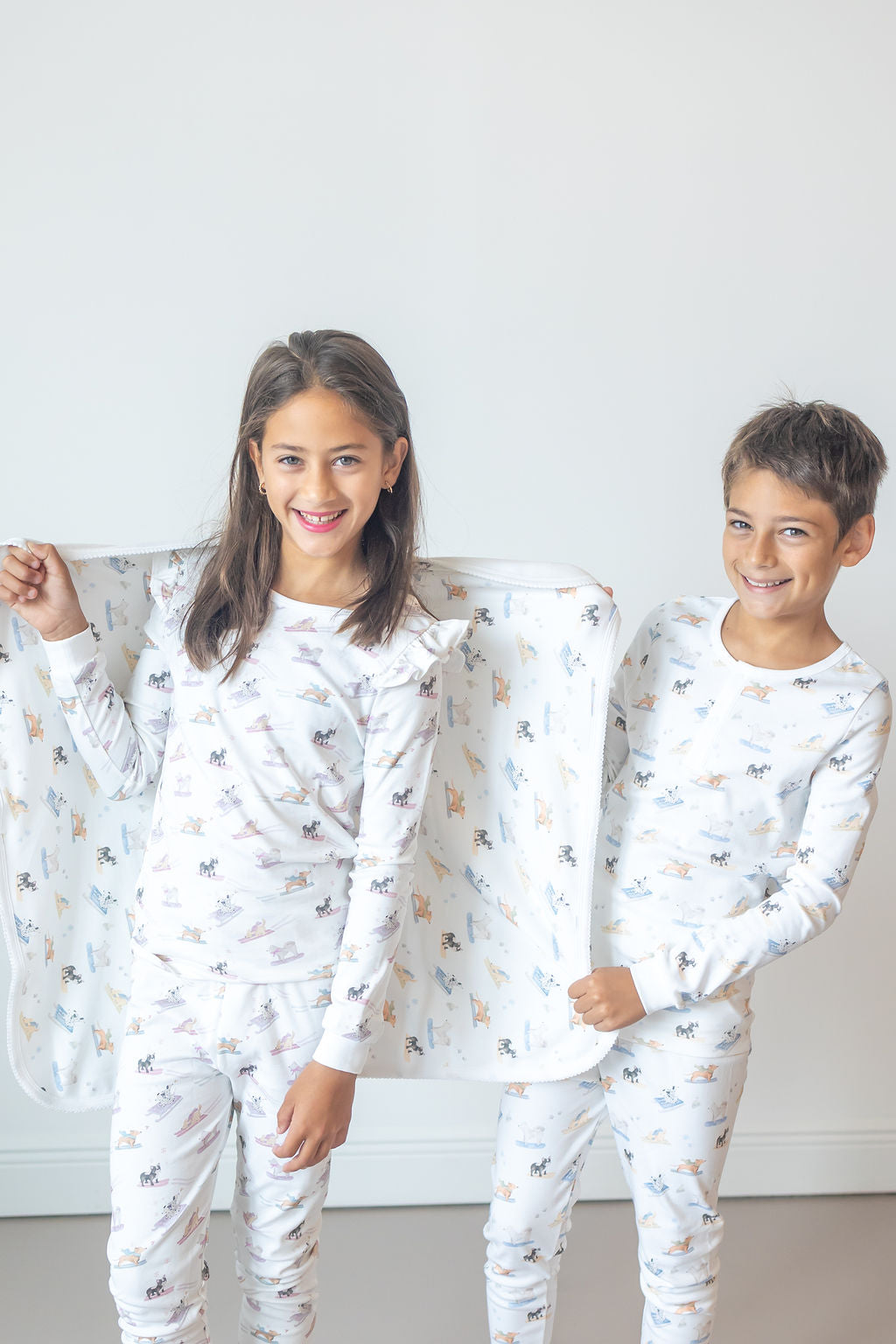 Ski Pups Girl Pima Long Pajama Set