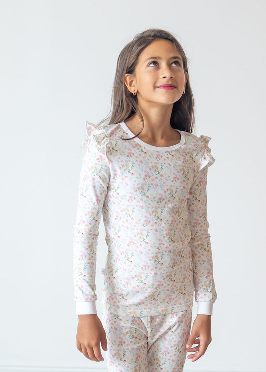 Winter Flowers Pima Long Pajama Set