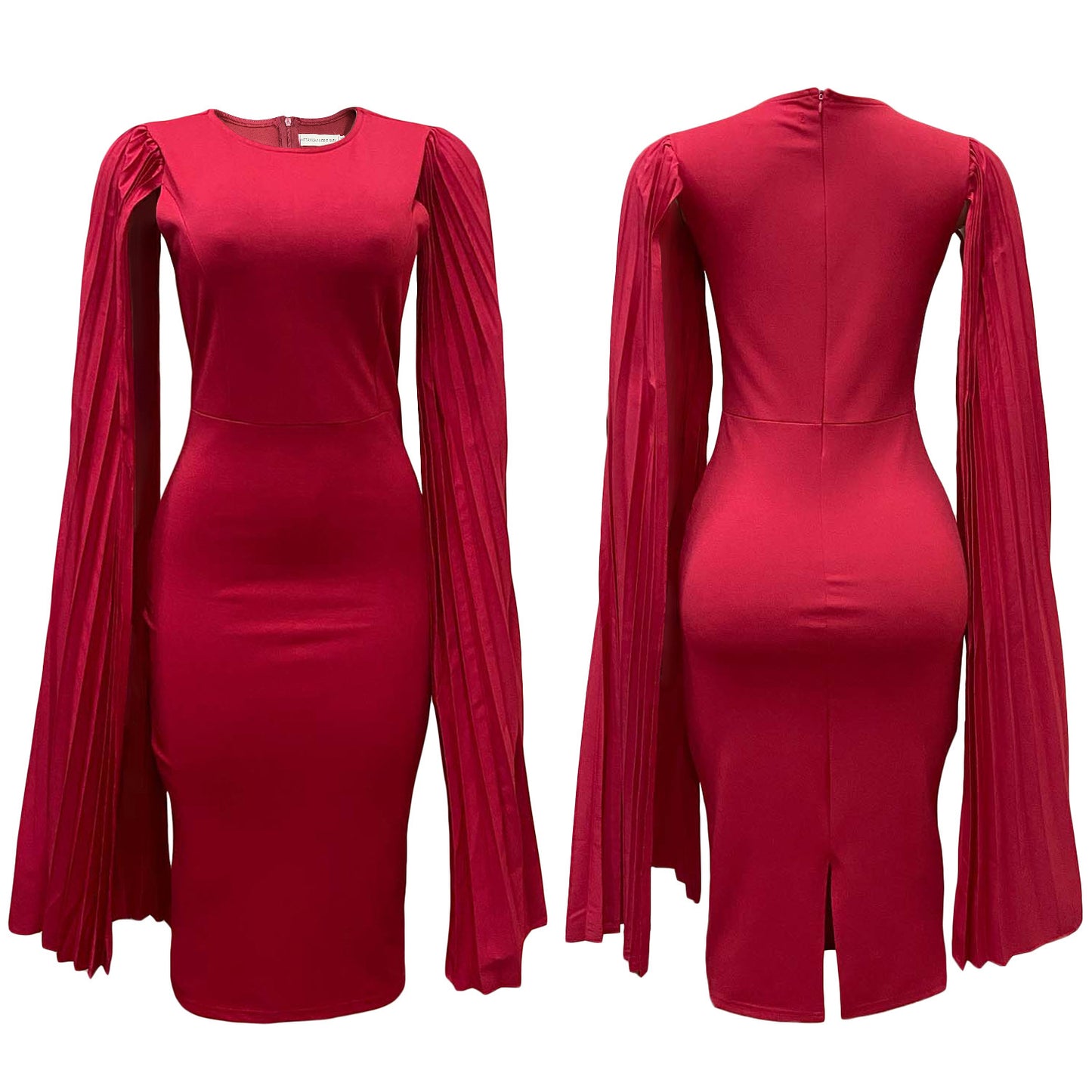 Fashion Pleated Cape Plus Size Gown