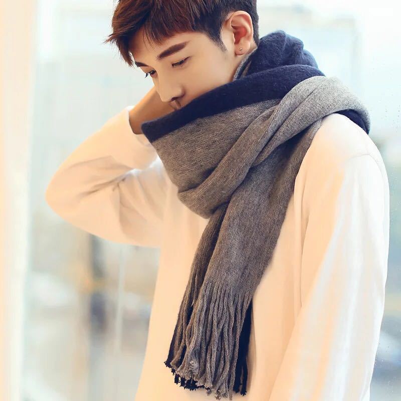 Men's Cashmere Color Matching Scarf
