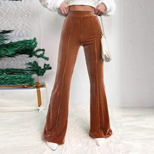 Corduroy Wide-leg Casual Pants Women by GJG Denim