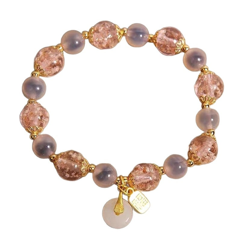 Natural Heart Agate Bracelet For Women