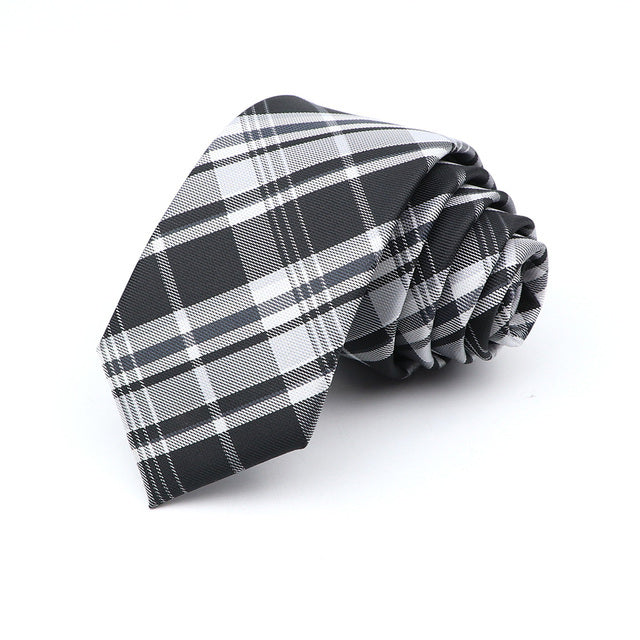 Men's 6cm Casual Ties Skinny Tie Fashion Polyester Plaid by GJG Denim