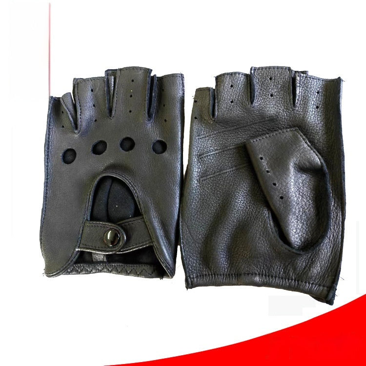 Men's Winter Sheepskin Half Finger Gloves
