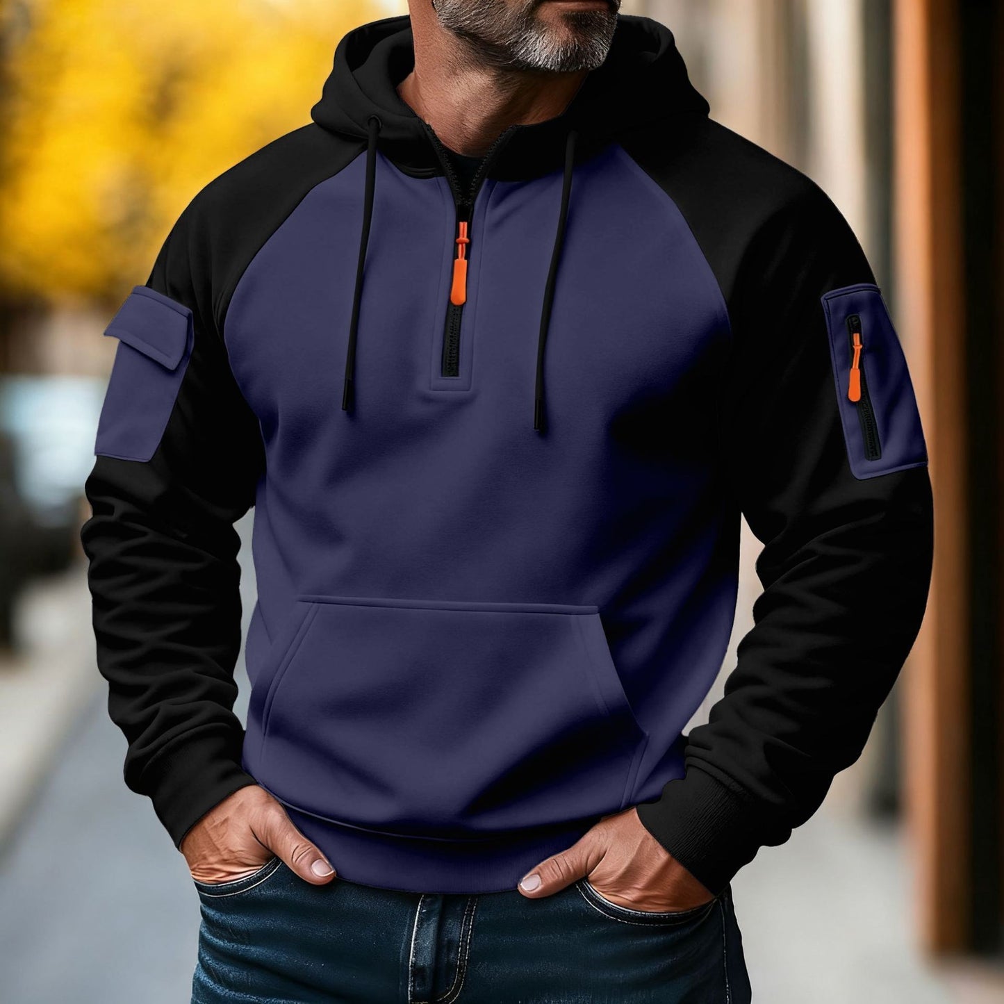 Men's Zipper Pullover Hooded Sweater