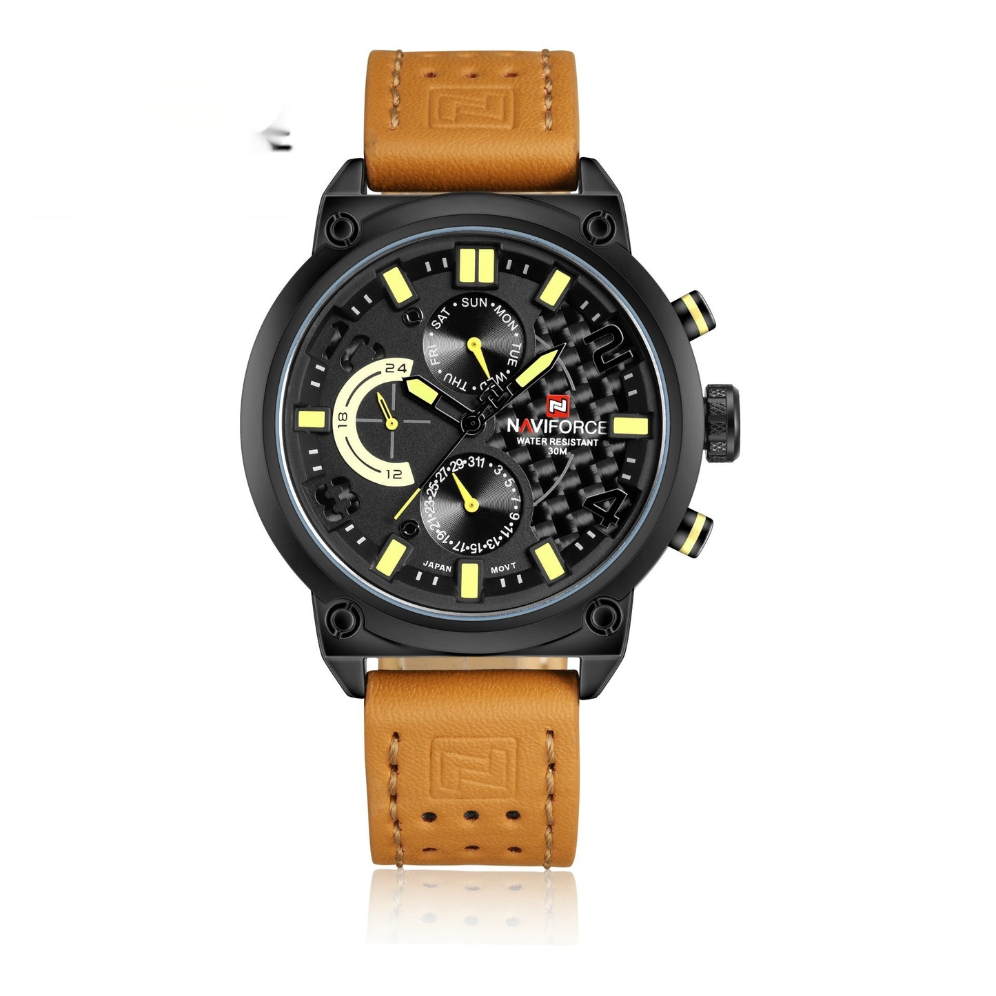 Men's Leather Band Quartz Waterproof Leisure Watch