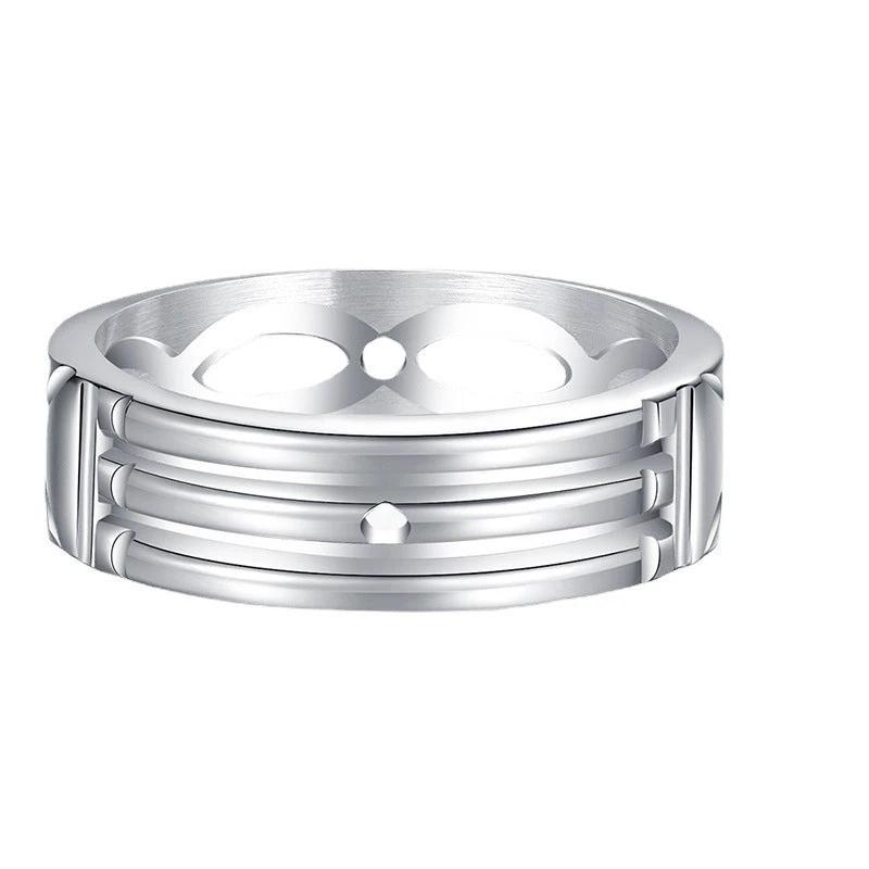 Simple And Fashionable Silver Gold Festive Ring For Men