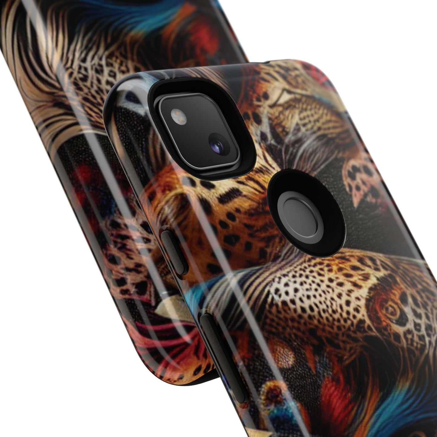 Stylish Tough Phone Case with Elegant Black and Gold Design