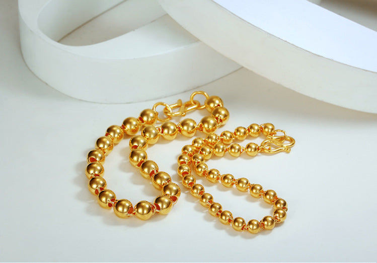 Men's Gold Round Bead Bracelet