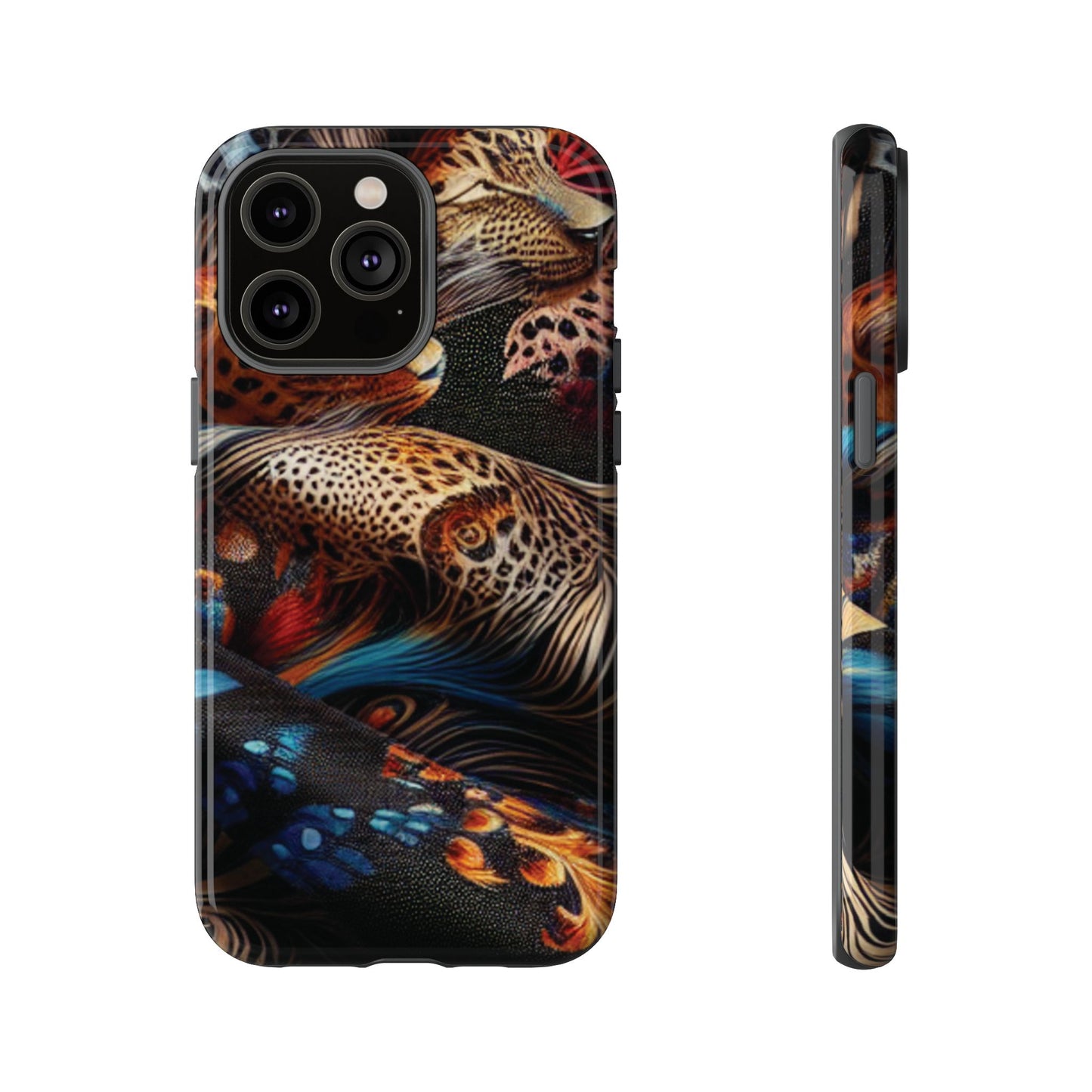 Stylish Tough Phone Case with Elegant Black and Gold Design