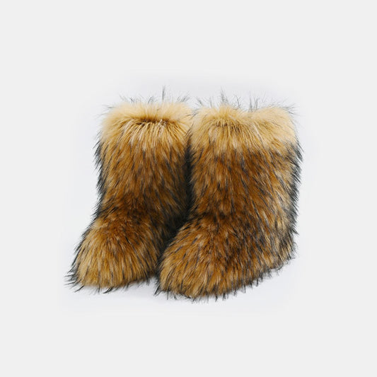 Maxx'd Out Fuzzy Platform Boots – Warm, Wild & Wow-Worthy!