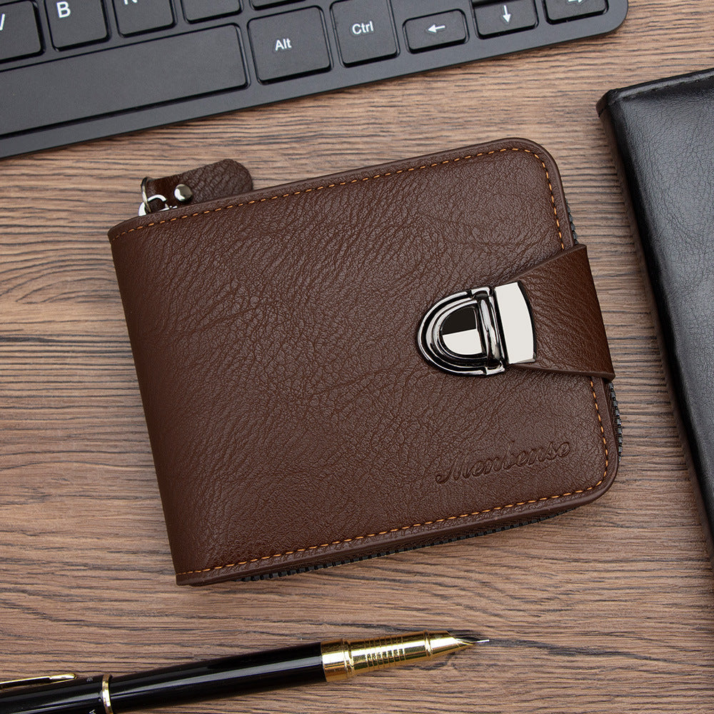 Multifunctional Multiple Card Slots Zipper Wallet For Men by GJG Denim
